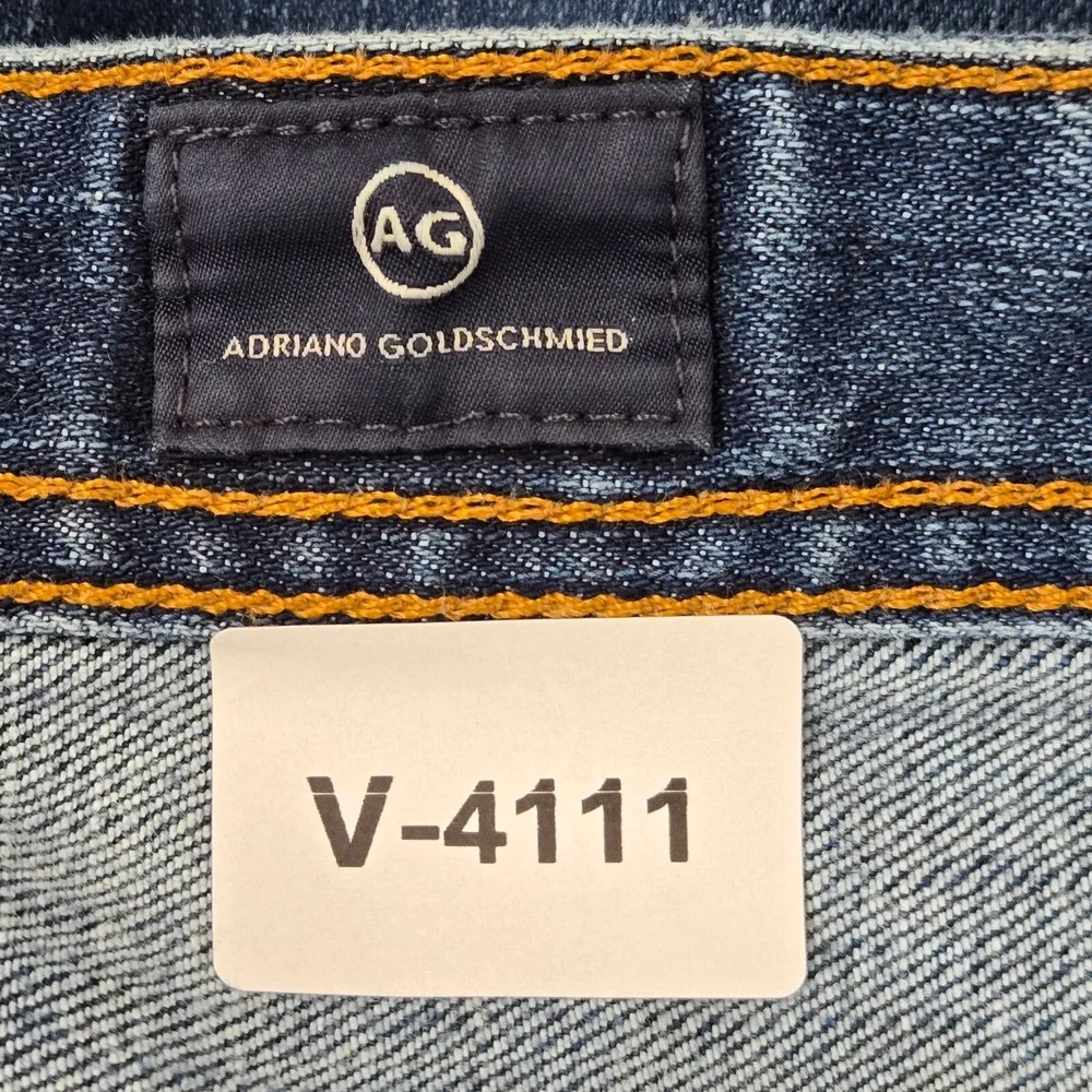 AG Adriano Goldschmied Men Jeans 38x34 Blue Denim Straight Mid‎ Rise